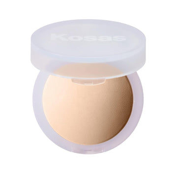 Kosas Cloud Set Face Setting Powder - Smoothing Shine Control, Soft, Sheer Translucent Makeup Finish, Portable & Long-Lasting Loose Pressed Baking Powder -Pillowy (Sheer Medium Tan)