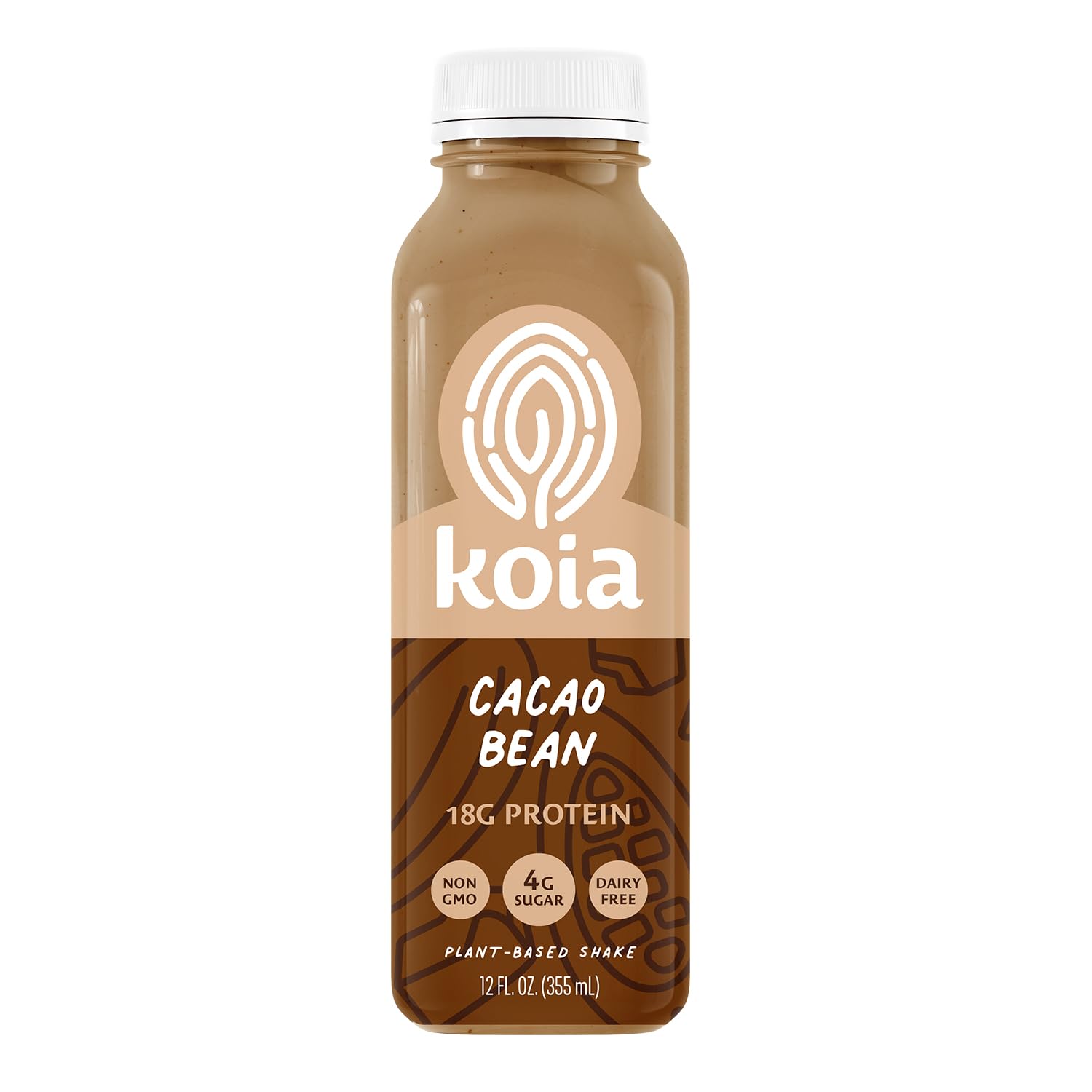 Koia Protein - Ready To Drink Plant Protein Shake (12 Fl Oz) - Cacao Bean - Dairy Free, Gluten Free, Soy Free, Non Gmo, Kosher, Vegan, Cocoa