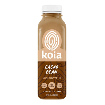 Koia Protein - Ready To Drink Plant Protein Shake (12 Fl Oz) - Cacao Bean - Dairy Free, Gluten Free, Soy Free, Non Gmo, Kosher, Vegan, Cocoa