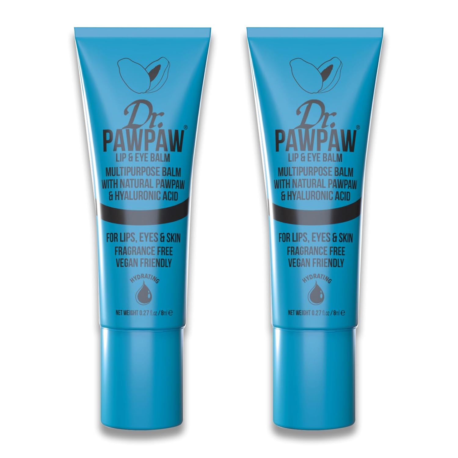 Dr. Pawpaw Multipurpose Plumping Lip Oil Set - Intensely Nourishing Hydrating - Lip Balm For Women With Aloe Vera, Olive And Castor Oil - 2 Pc