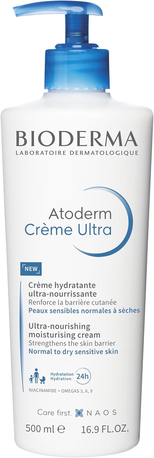 Bioderma Atoderm Cream Ultra Moisturiser - Ultra-Nourishing & Protecting Daily Face Cream & Body Cream, Intense Hydration & Comfort To Re-Build The Skin Barrier, Unfragranced, 500Ml