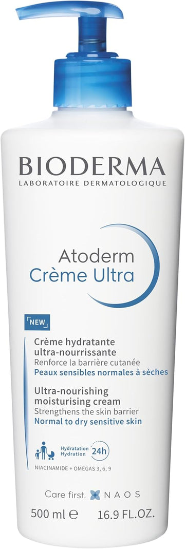Bioderma Atoderm Cream Ultra Moisturiser - Ultra-Nourishing & Protecting Daily Face Cream & Body Cream, Intense Hydration & Comfort To Re-Build The Skin Barrier, Unfragranced, 500Ml