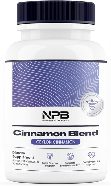 Nature's Pure Blend Cinnamon Blend Ceylon Cinnamon - Turmeric (95% Curcuminoids) - Natural Herbs - Natural Supplement - 2,225 MG - 90 Vegetable Capsules