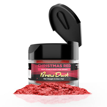 Brew Glitter - Christmas Red Brew Dust (4G, 1X Shaker Jar) | Edible Glitter For Drinks, Cocktails, Beer, Garnish & Beverages!