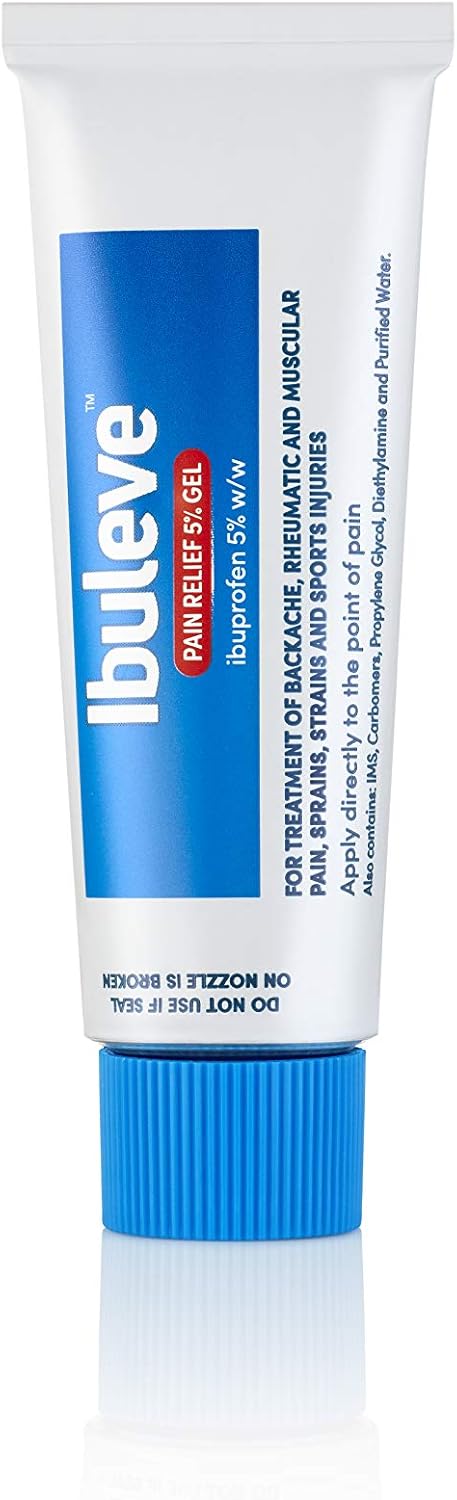Ibuleve Pain Relief 5% Ibuprofen Gel, Clinically Proven, Anti-Inflammatory Relief For Joint Pain, Sprains, Backache, Muscular Pains And Sports Injuries, 50G