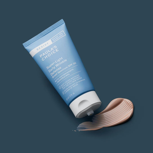 Paula'S Choice Resist Super-Light Daily Wrinkle Defense Spf 30 Matte Tinted Face Moisturizer, Uva & Uvb Protection, Mineral Sunscreen For Oily Skin, Fragrance-Free & Paraben-Free, 2 Ounces