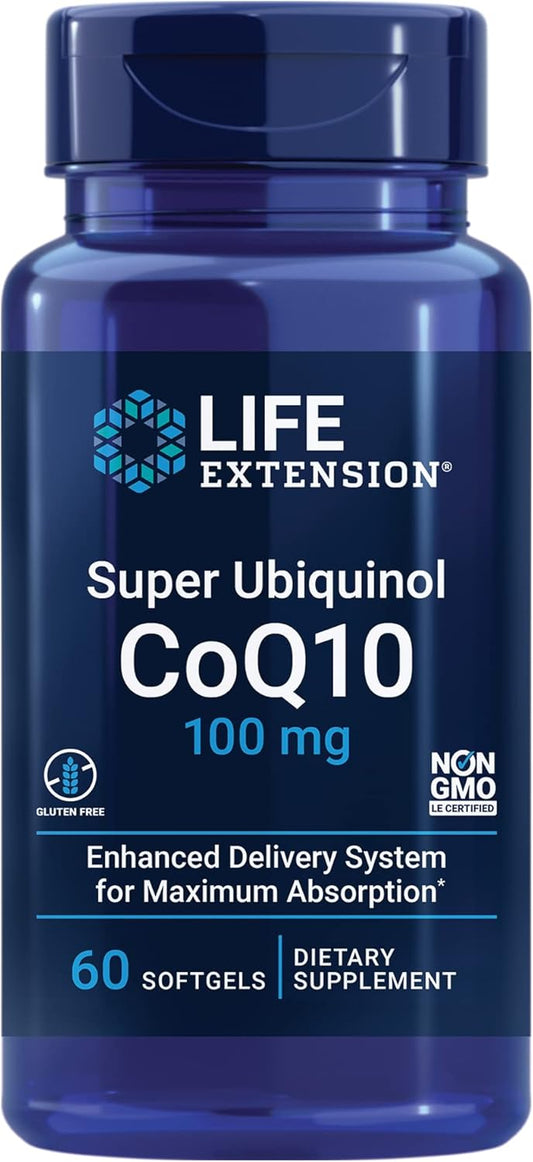 Life Extension Super Ubiquinol Coq10, 100 Mg, 60 Softgels | Super Omega-3 Epa/Dha Fish Oil, 120 Softgels | Heart & Brain Health Supplements, Inflammation Management, Anti-Aging Support