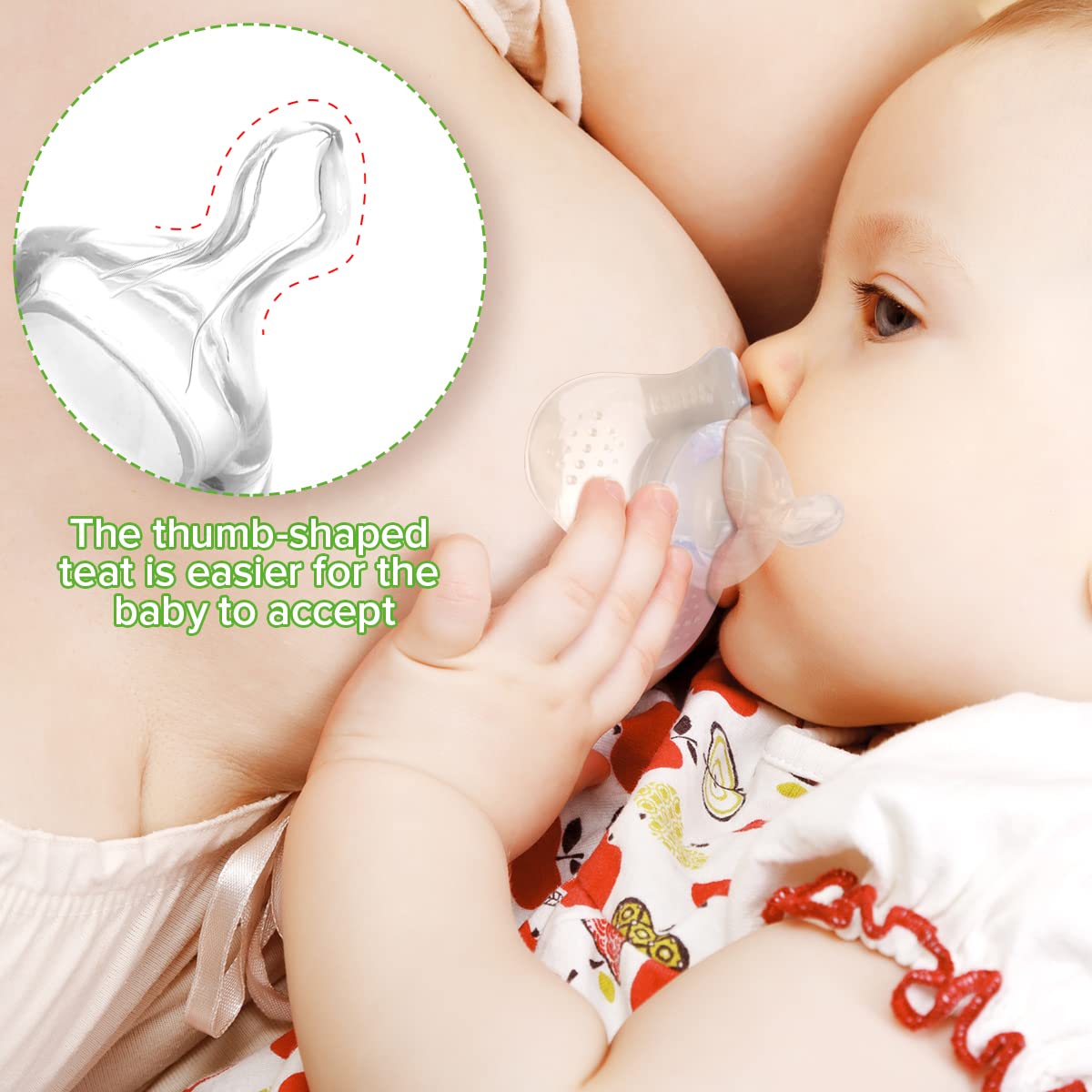 haakaa Nipple Shield Orthodontic Teat for Cracked Flat Inverted Nipple and Latch On Difficulties to Help Mums Continue Breastfeeding (Triangle Base, 1pk) : Baby