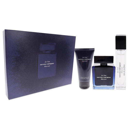 Narciso Rodriguez Bleu Noir For Men 3 Piece Set (3.4 Ounce Eau De Parfum Spray + 1.6 Ounce All-Over Shower Gel + 0.33 Ounce Eau De Parfum Spray) : Beauty & Personal Care