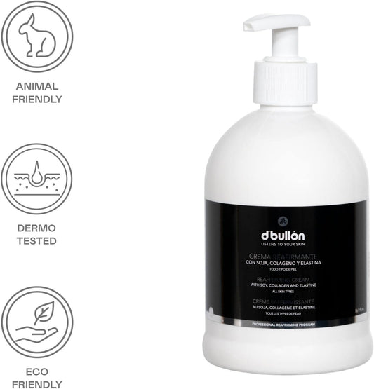 Valquer Firming Body Cream For Abdomen, Chest And Thighs With Soy, Collagen And Elastin. Toning, Moisturising And Nourishing Lifting Effect. Natural Ingredients. 500 Ml