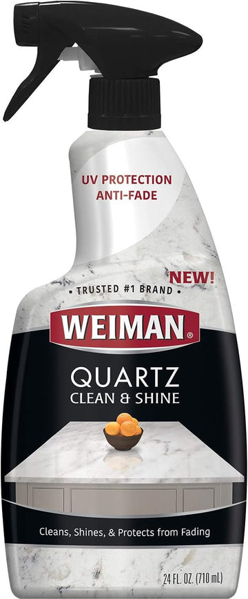 Weiman Quartz Countertop Cleaner and Polish - 24 Ounce - Clean and Shine Your Quartz Countertops Islands and Stone Surfaces with Ultra Violet Protection