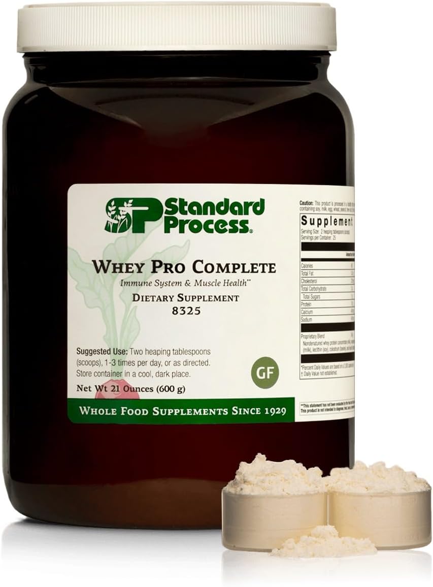 Standard Process Whey Pro Complete - Whole Food Immune Support With Colostrum, Chicory Root And Whey Protein Powder - 21 Ounce, 25 Servings