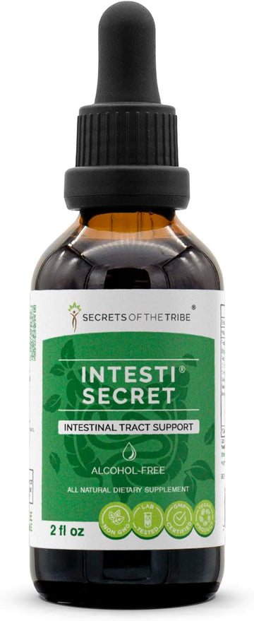 Secrets of the Tribe - Intesti Secret, Herbal Supplement Blend Drops Alcohol-Free Liquid Extract, Intestinal Tract Support (2 fl oz)