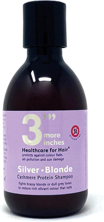 3'''More Inches Silver Blonde Shampoo - Colour Correcting Purple Shampoo For Blonde Hair - Cashmere Protein & Uv Hair Protector - Silicone & Sulphate Free - Hair Care By Michael Van Clarke