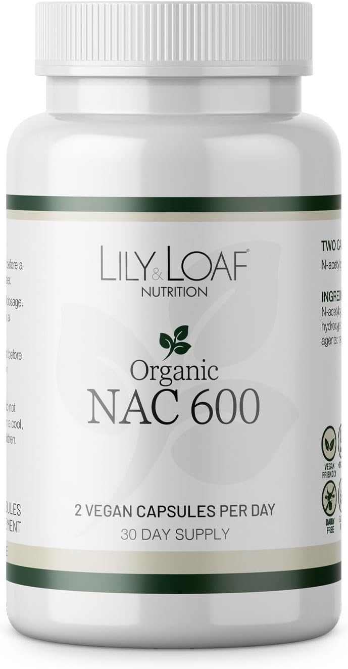 Nac 600Mg – 30 Day Supply – N-Acetyl Cysteine – Gluten-Free, Organic, Vegan & Vegetarian Friendly – Antioxidant & Immune Support Supplement
