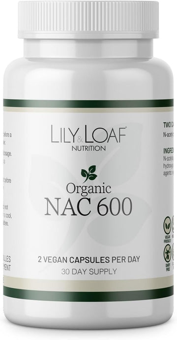 Nac 600Mg – 30 Day Supply – N-Acetyl Cysteine – Gluten-Free, Organic, Vegan & Vegetarian Friendly – Antioxidant & Immune Support Supplement