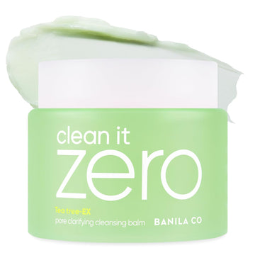 Banila Co Clean It Zero Pore Clarifying Cleansing Balm Big Size | Korean Makeup Remover, Cleanser For Oily And Acne Prone Skin | Vegan | Made With Aha-Pha & Tea Tree Extract (180Ml / 6.08 Fl.Oz)