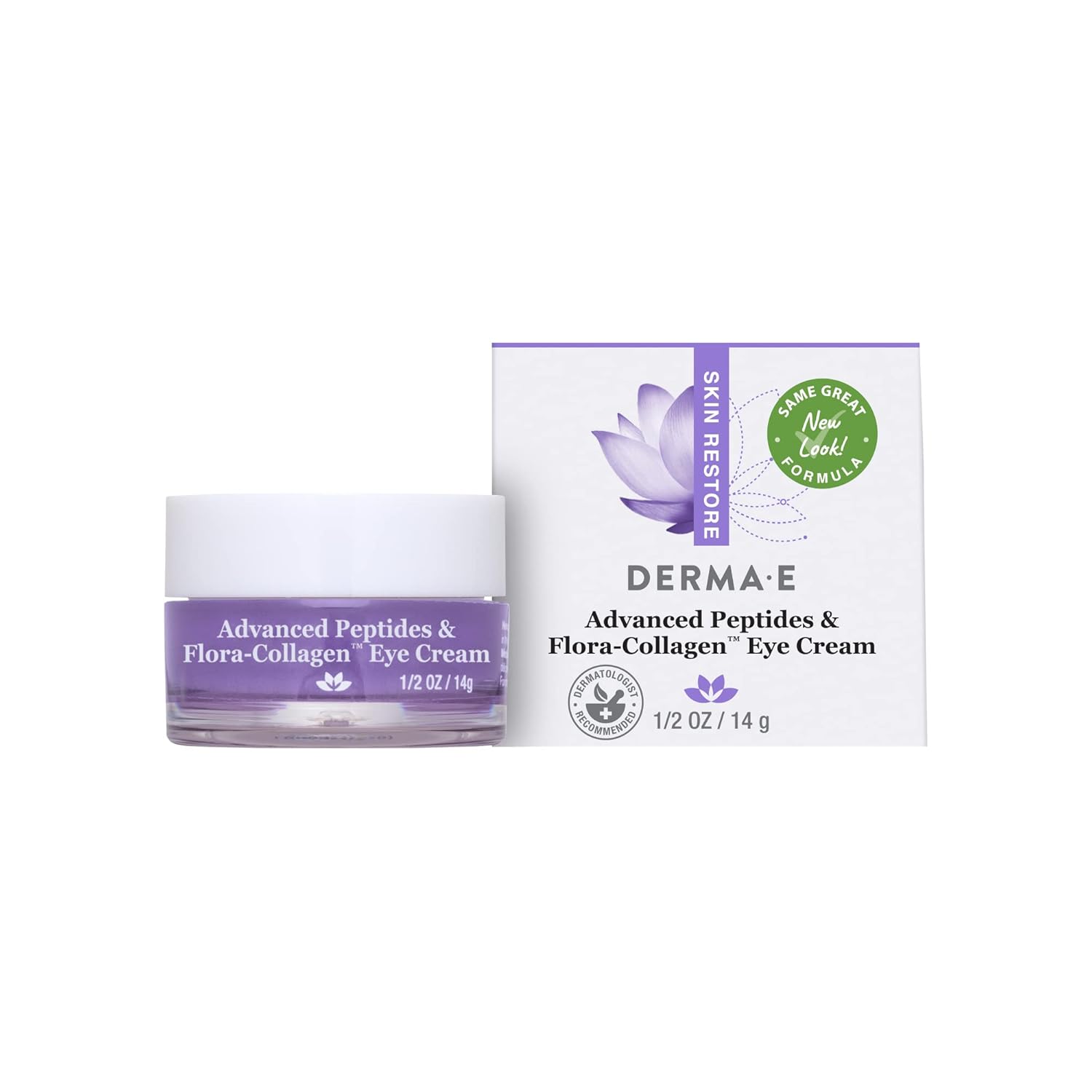 Derma E Advanced Peptides And Vegan Flora-Collagen Eye Cream – Anti-Aging Moisturizer Smooths Appearance Of Crow’S Feet, Lines And Wrinkles, 1/2 Oz