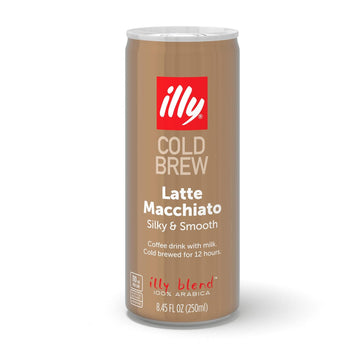 Illy Ready To Drink Coffee – Latte Macchiato Cold Brew Cans - 100% Arabica Coffee - Smooth & Refreshing Taste - Convenient, Easy To Carry Coffee Drink With Milk – 8.5 Oz