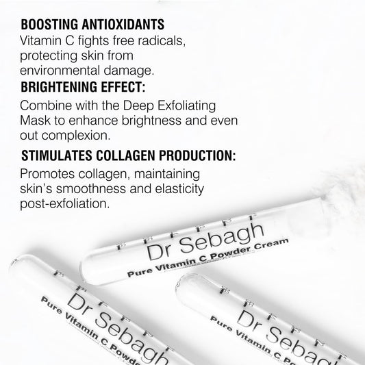 Pure Vitamin C Powder Cream Travel Size (5 X 0.07 Oz) | Unique Powder-To-Cream Formula | Award Winning | Reduces Discoloration & Enhances Collagen & Glow | Lightweight & Refreshing