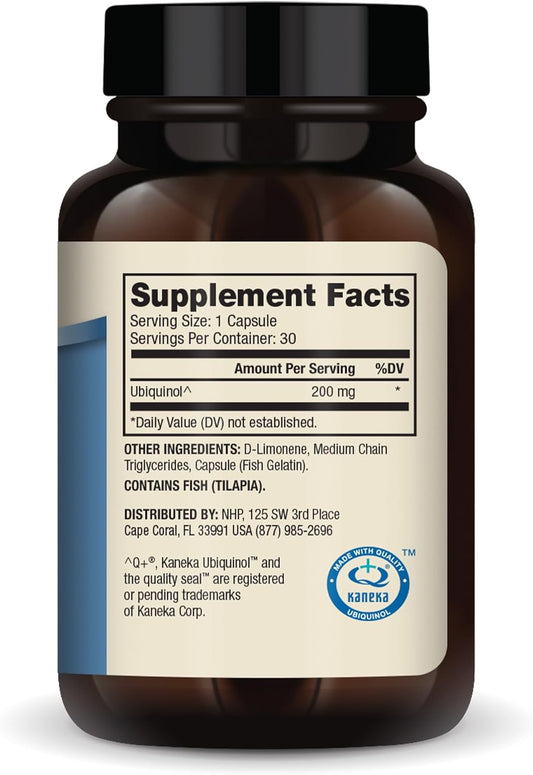 Dr. Mercola Ubiquinol, 30 Servings (30 Capsules), 200 mg Per Capsule, Dietary Supplement, Supports Energy Production, Non-GMO