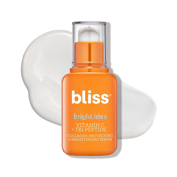 Bliss Bright Idea Vitamin C + Tri-Peptide Collagen Brightening Face Skincare Serum - Anti Aging, Boosts Skin Elasticity - Clean - Vegan & Cruelty-Free - 1 Fl Oz