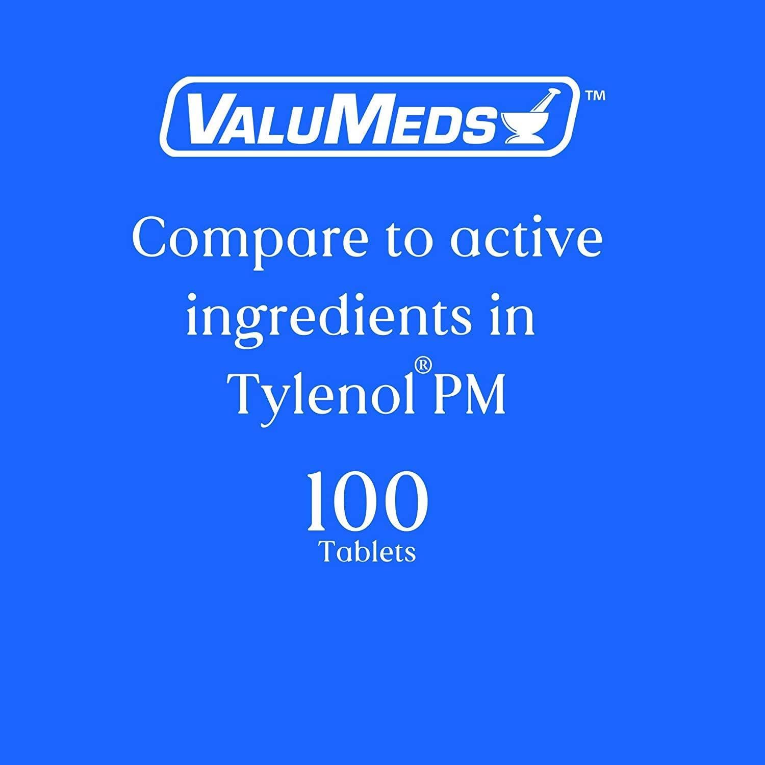 ValuMeds PM Pain Reliever and Nighttime Sleep Aid (375 Count) Acetaminophen 500mg | Fast-Acting Relief for Headaches, Migraines, Minor Aches | Non-Habit Forming Compare to Tylenol PM : Health & Household