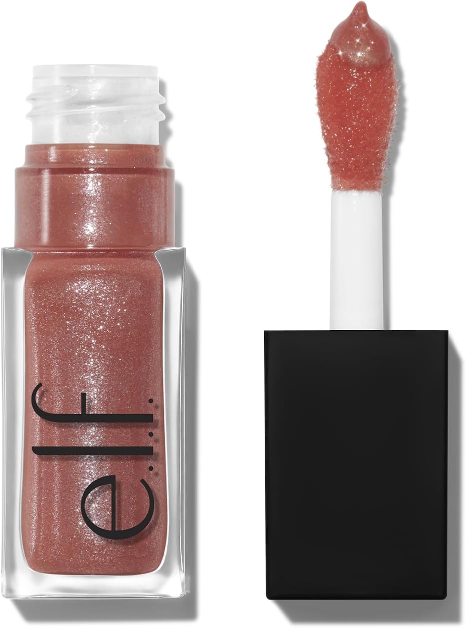 E.L.F. Glow Reviver Lip Oil Glimmer, Nourishing Tinted Lip Oil For A High-Shine Finish, Infused With Jojoba Oil, Vegan & Cruelty-Free, Princess Cut