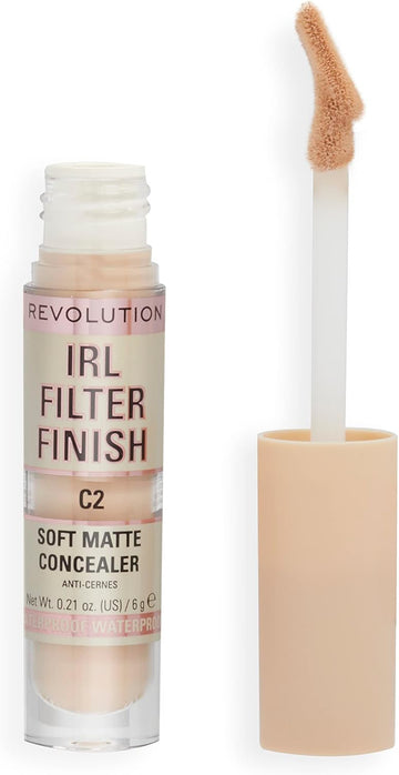 Makeup Revolution Irl Filter Finish Concealer, Medium To Full Coverage, Matte Finish, C7, Medium Skin Tones, 6G