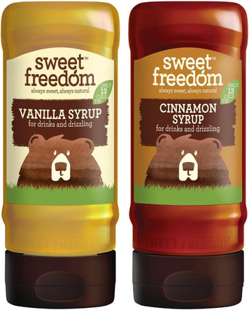 Sweet Freedom Vanilla Syrup Pack Of 1 X Sweet Freedom Cinnamon Syrup Pack Of 1