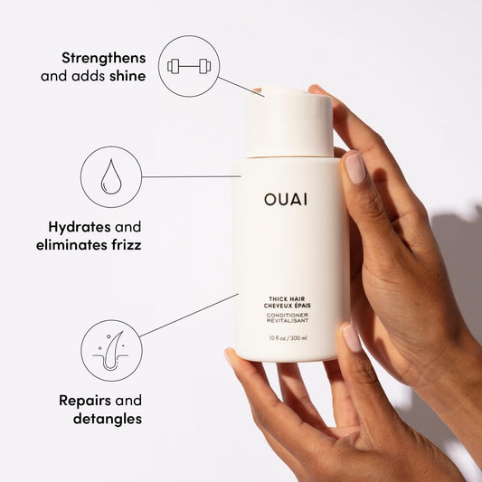 Ouai Medium Conditioner Refill - Hydrating Hair Conditioner With Coconut Oil, Babassu Oil, And Keratin - Strengthens, Repairs And Adds Shine - Paraben And Phthalate Free Hair Care Products 946Ml