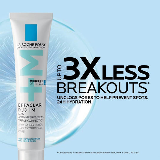 La Roche-Posay Effaclar Duo+M Anti-Breakout Corrective Gel Moisturiser For Oily, Blemish-Prone Skin 40Ml
