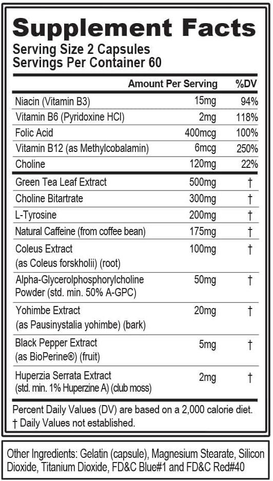 Evl Thermogenic Fat Burner Support - Fast Acting Weight Loss Energy And Appetite Support - Trans4Orm Green Tea Supplement For Men And Women - 60 Servings