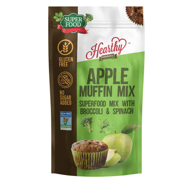 Hearthy Foods Apple Muffin Mix - Contains Superfood Flours Spinach & Broccoli