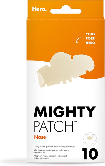 Hero Cosmetics Mighty Patch Nose, Xl Hydrocolloid Spot Patches For Overnight Use, Absorb Gunk In 6 To 8 Hours, 10 Patches