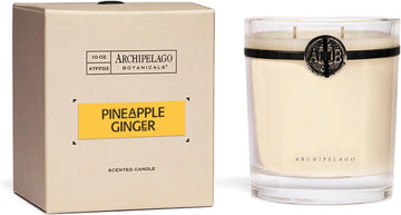 Archipelago Botanicals Pineapple Ginger Boxed Candle, Pineapple and Ginger, Clean Soy Wax Blend Burns 60 Hours (10 oz)