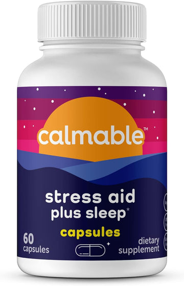 Stress Relief Aid Plus Sleep Support - De-Stress, Relax And Sleep Better - Vegan - With Melatonin, Ashwagandha And L Theanine - Anti Stress Support Vitamin Dietary Supplement - 60 Capsules