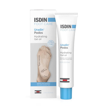 Isdin Foot Care Cream, Uradin Podos Gel Oil, Repairs And Hydrates Dry And Cracked Feet, 10% Urea, Fast Absorbing, Dermatologically Tested, 2.5 Fl Oz