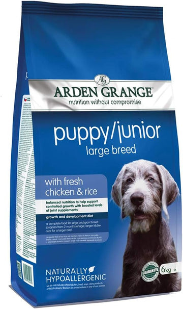 Arden Grange Puppy/Junior Large Breed With Fresh Chicken and Rice, Clear, 6 kg (Pack of 1)?PJL6219