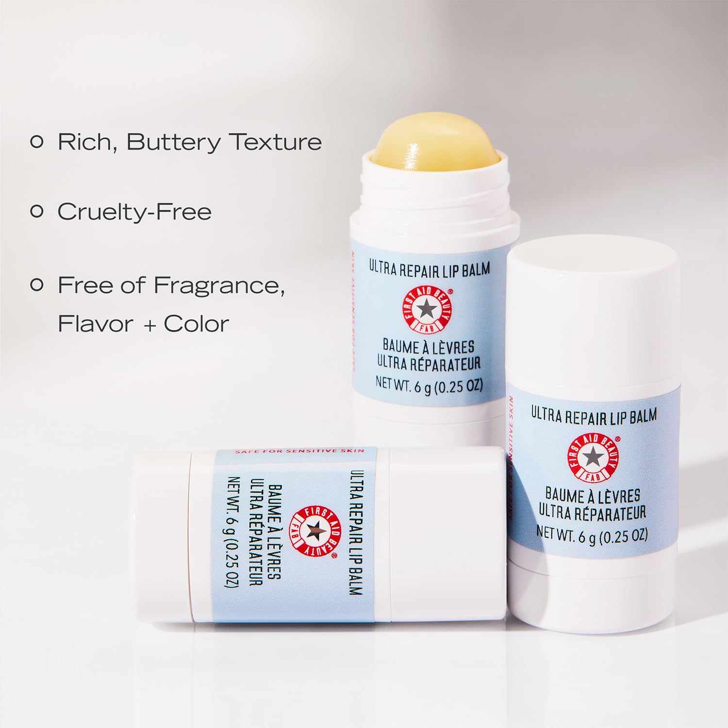 First Aid Beauty Ultra Repair Lip Balm – Instantly Hydrates to Leave Lips Soft, Supple + Plump – Concentrated Formula of Botanical Oils, Butters + Waxes – 0.25 oz : Beauty & Personal Care