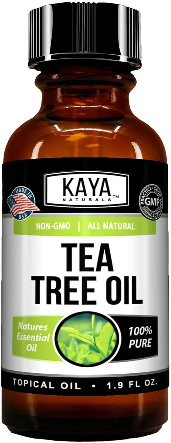 Kaya Naturals - 100% Pure Tea Tree Melaleuca Oil | Therapeutic Grade Essential Oil Undiluted Oil Drops, For Plant Therapy, Diffuser, For Skin, Hair And Nails (2Oz)
