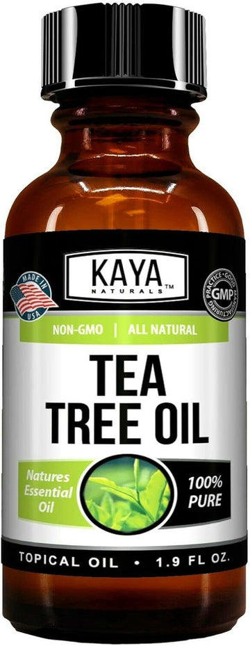 Kaya Naturals - 100% Pure Tea Tree Melaleuca Oil | Therapeutic Grade Essential Oil Undiluted Oil Drops, For Plant Therapy, Diffuser, For Skin, Hair And Nails (2Oz)