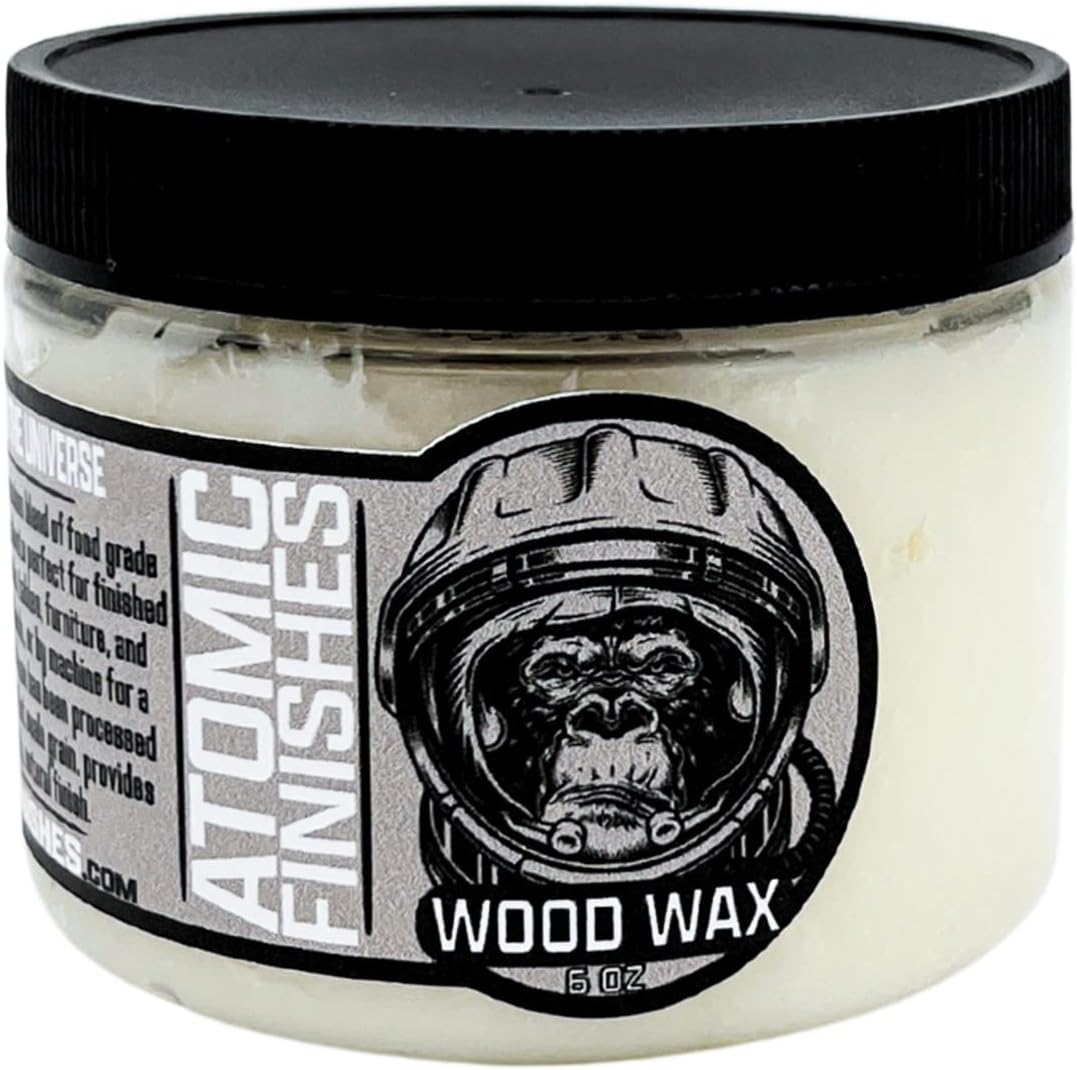 Atomic Finished Wood Wax Multipurpose Natural Wax Premium Quality Beeswax Furniture Polish and Cleaner 6 oz