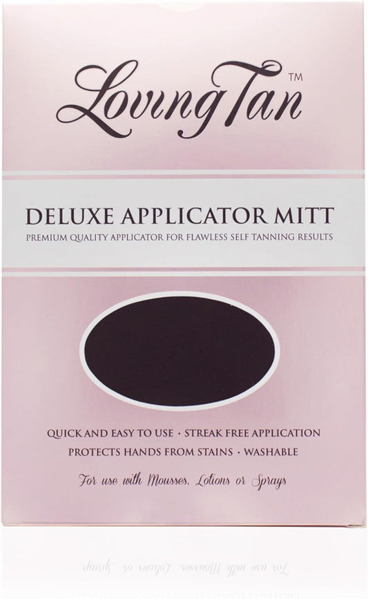 Loving Tan Self Tanning Deluxe Applicator Mitt, Washable & Durable Design For A Salon-Style, Streak Free Finish, Use With Self Tan Mousses, Sprays And Lotions, Reusable, 1 Ct
