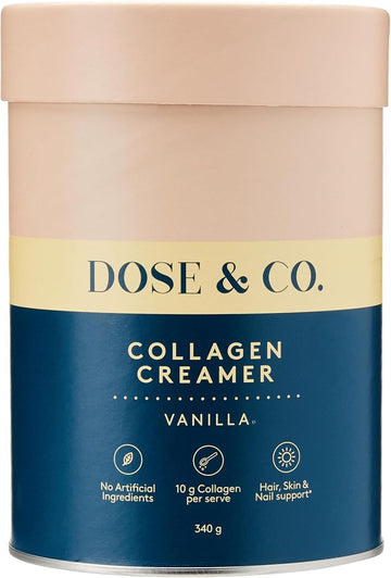 Dose & Co Collagen Creamer In Vanilla Flavour - 340G Powder Supplement