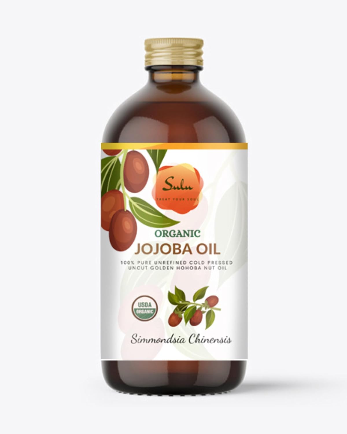 Sulu Organics Jojoba Oil- Usda Organic Cold Pressed Unrefined Golden Hohoba Nut Oil (16 Oz)