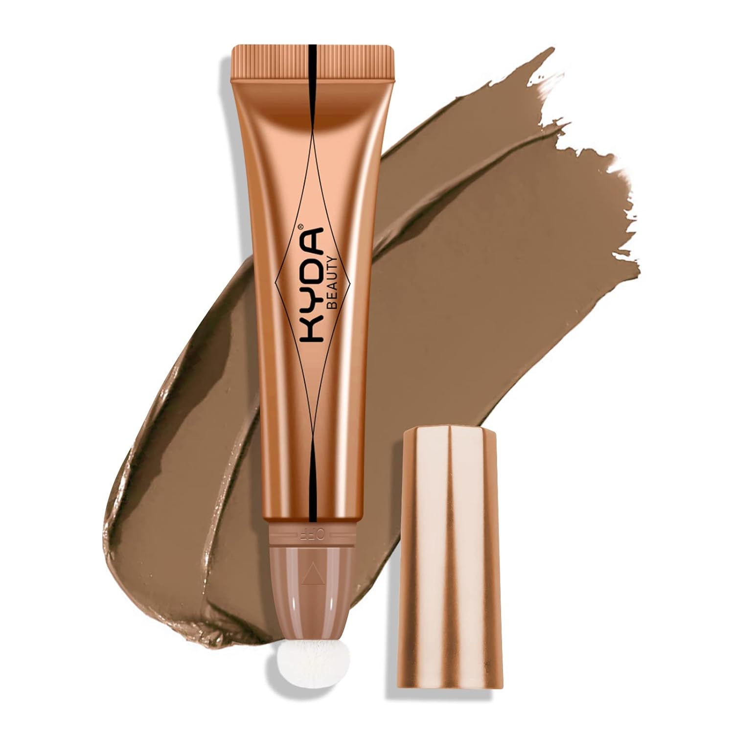 Kyda Contour Beauty Wand, Liquid Face Concealer Contouring With Cushion Applicator, High Coverage Natural Matte Finish, Lightweight Blendable Super Silky Cream Stick-Medium