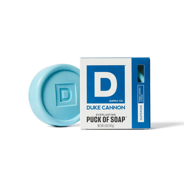 Duke Cannon Supply Co. Bar Soap Puck - Men'S Rounded Bar Soap With Masculine Scents - Hydrating & Cleansing -Disc-Shaped Mens Soap - All Skin Types - Superior (5 Oz)