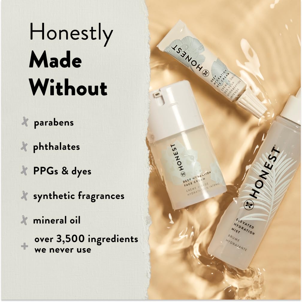 Honest Beauty Deep Hydration Eye Cream for All Skin Types | Plumps + Hydrates | Hyaluronic Acid, Chamomile, Calendula | EWG Verified + Cruelty Free | 0.5 fl oz : Beauty & Personal Care