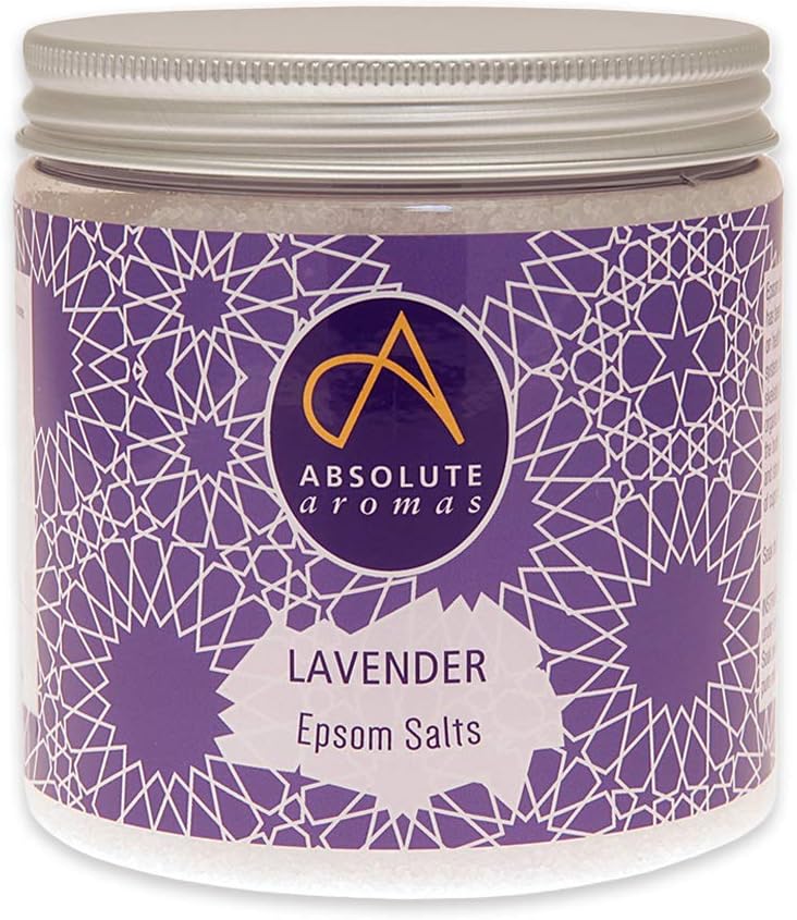 Absolute Aromas Lavender Infused Epsom Bath Salts 575G - Magnesium Sulphate - Relaxing Salts For The Bath - Soak And Relax Muscles And Feet